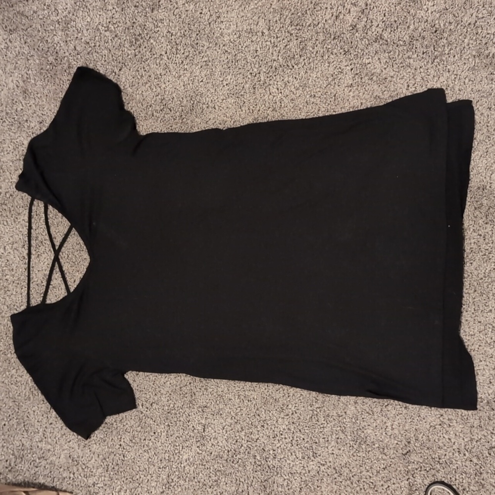 Black criss cross back JustFab Tunic